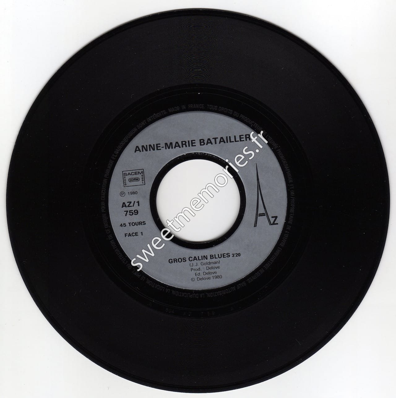 Anne Marie Batailler - 1980 - Fais moi des sourires - 45 Tours - France - Label Recto Jane Surrey - Tout tout doucement