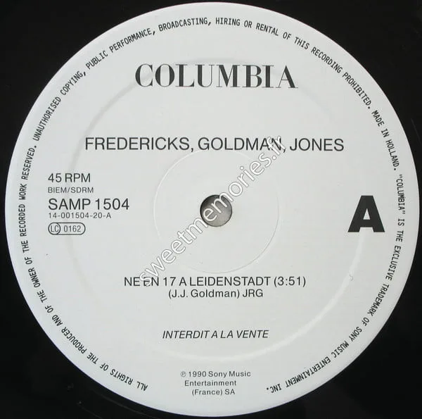 Fredericks-Goldman-Jones - 1991 - Ne En 17 A Leidenstadt - Maxi 45 Tours - France - Label Recto