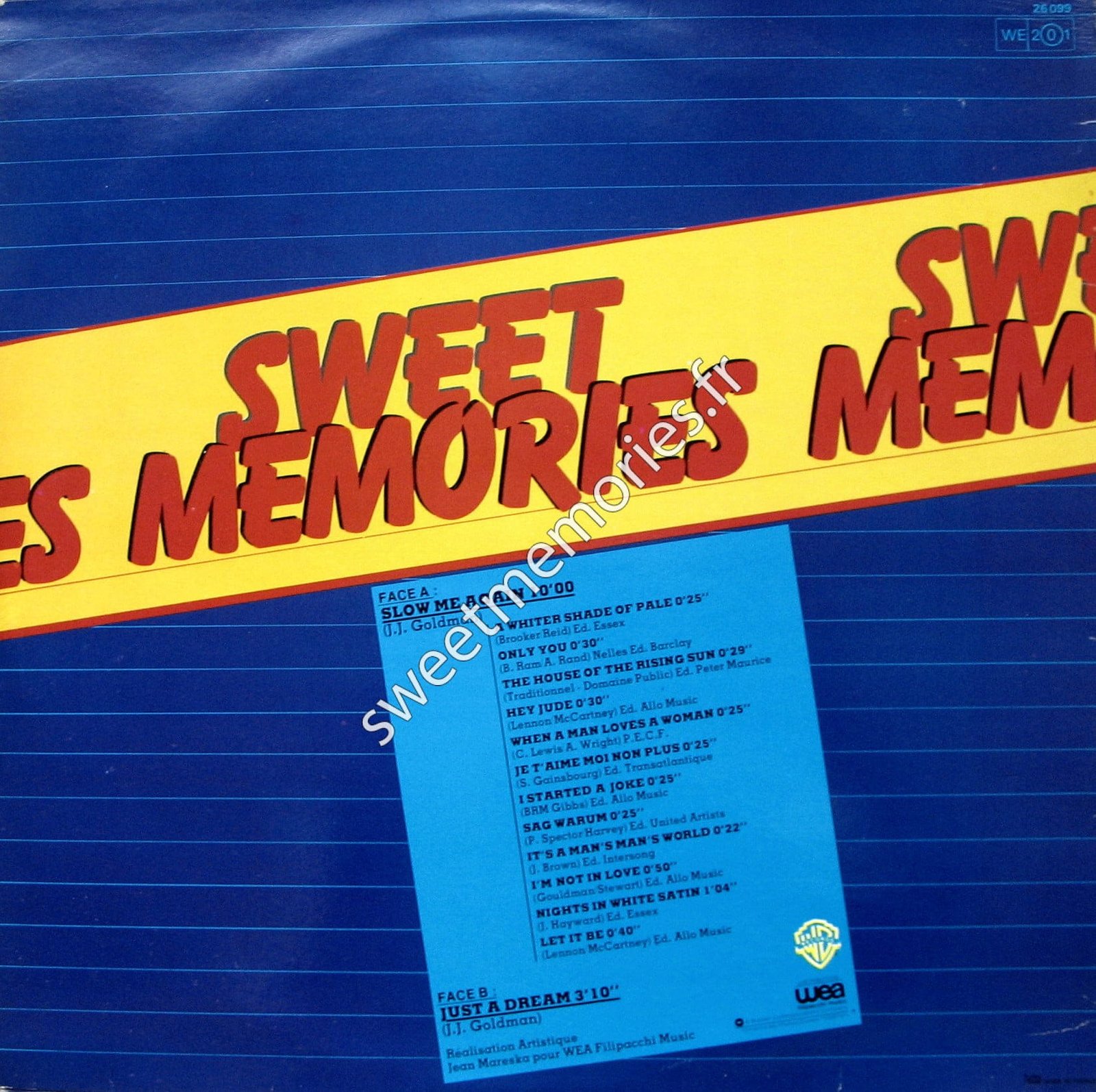 Sweet Memories - 1978 - Slow Me Again - Maxi 45 Tours - France - Pochette Verso