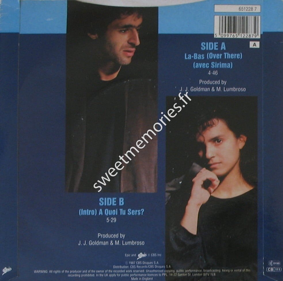 Jean-Jacques Goldman - 1987 - Là-bas - Canada - Label Verso