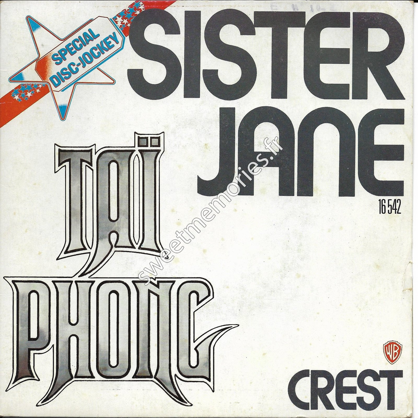Tai-Phong - 1975 - Sister Jane - 45 Tours - France - Label Papier et Pochette Carton - Recto